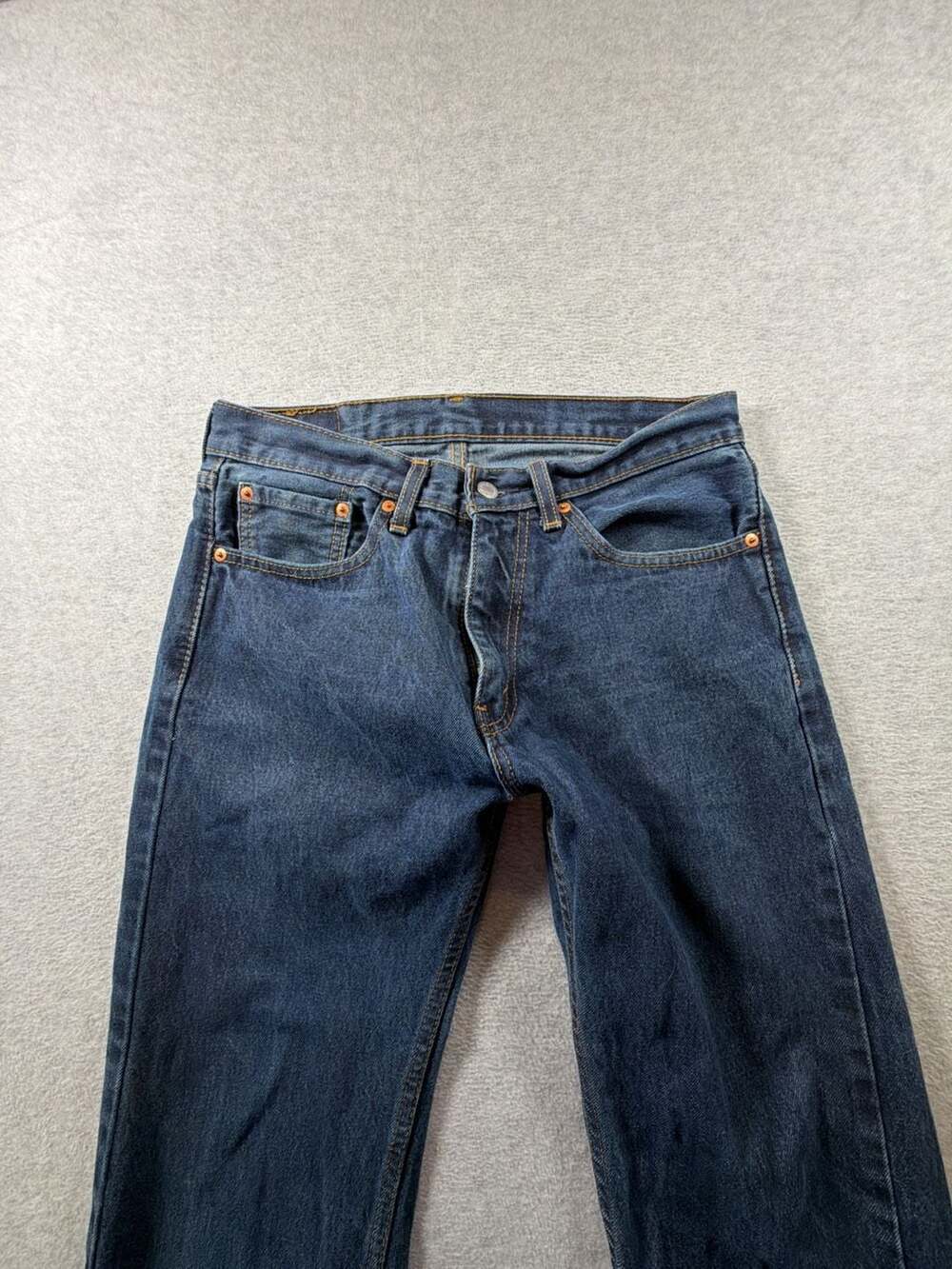 Levi's 505 Regular Fit Straight Leg Jeans Dark Wash - Picture 5 of 8